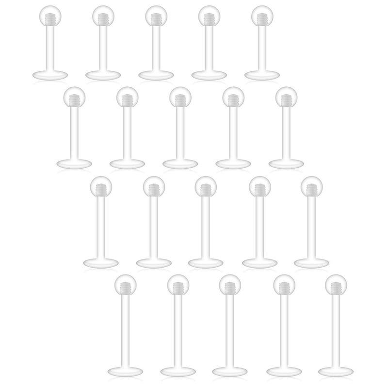 D.Bella Clear Cartilage Earring-16pcs 16G Acrylic Bioflex Tragus Retainer Lip Rings Nose Studs Labret Ear Helix Earring 6mm/8mm/10mm/12mm - Image 1